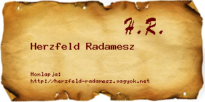 Herzfeld Radamesz névjegykártya